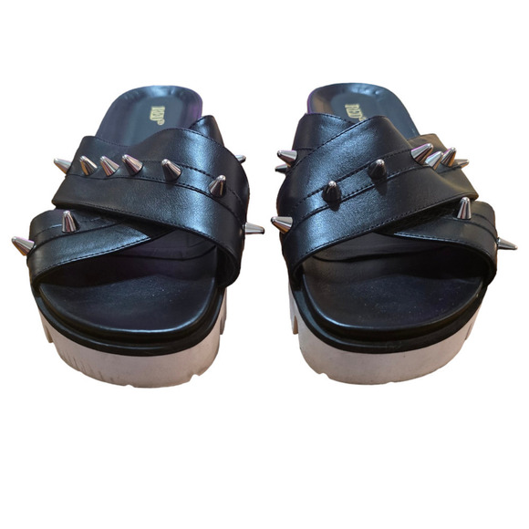 RED VALENTINO Studded leather slides size 9.5 - Picture 3 of 7